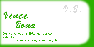 vince bona business card